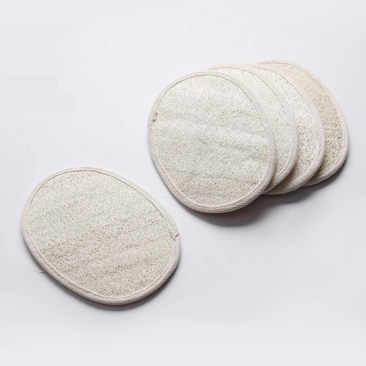 Natural Luffa and Terry Cloth Materials Loofah Sponge pad scrubber For face and body