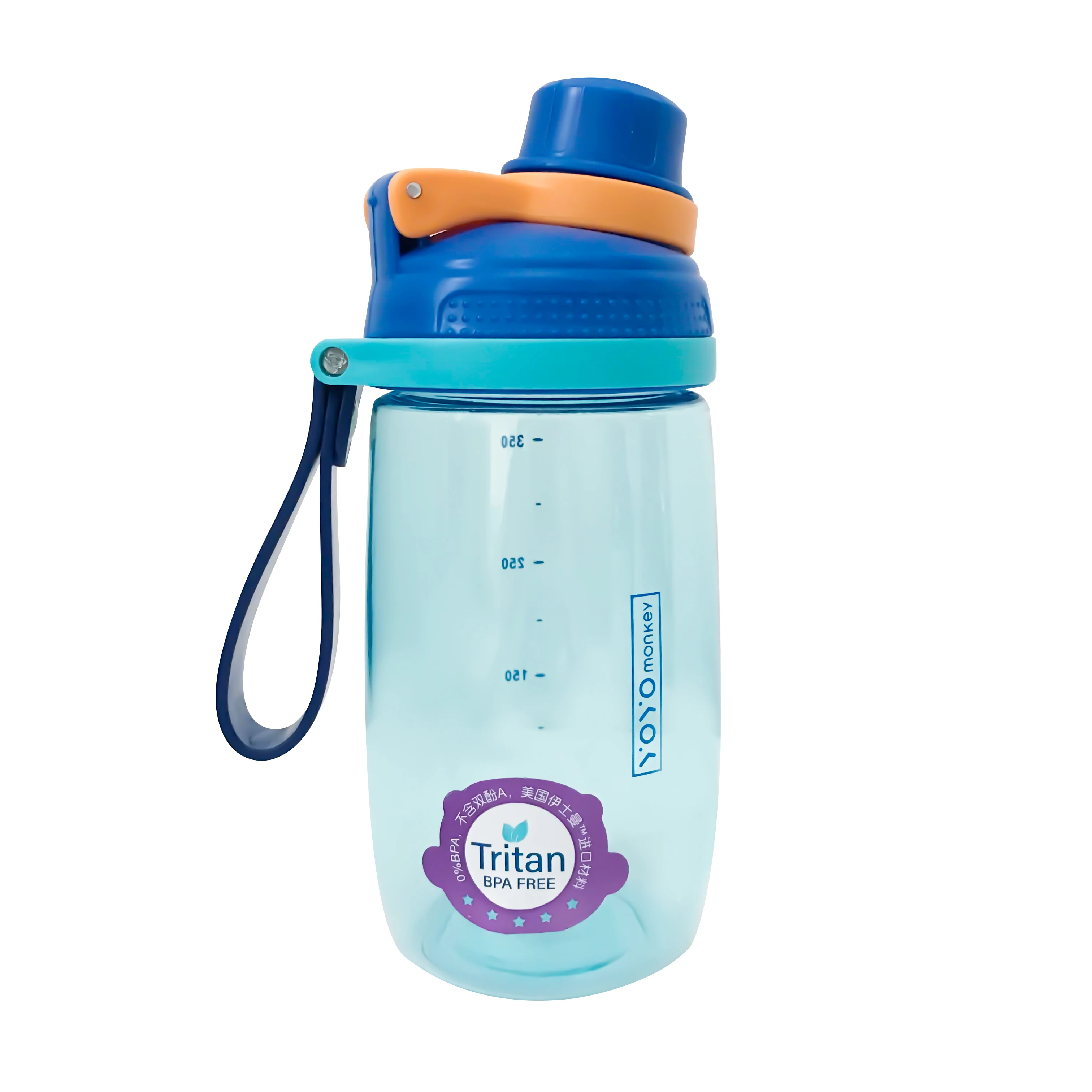 Water Bottle 2022 New Arrival BPA Free No-spill Tritan Sports with Hand Strap 350ML Gym Children Carton Box CLASSIC Solid Color