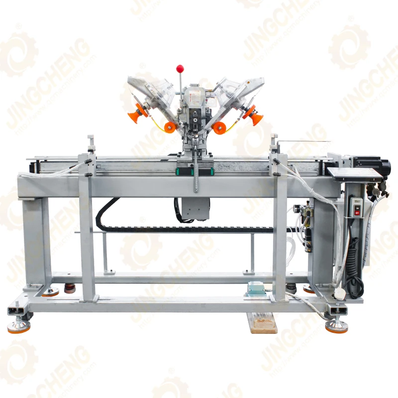 Raincoat press stud attaching fastening machine linear machine system
