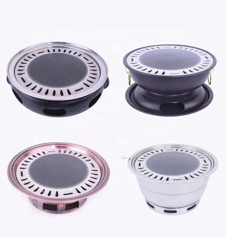 hot sale cheap 295mm korean round bbq grill pan bbq grill stainless steel pan for restaurant