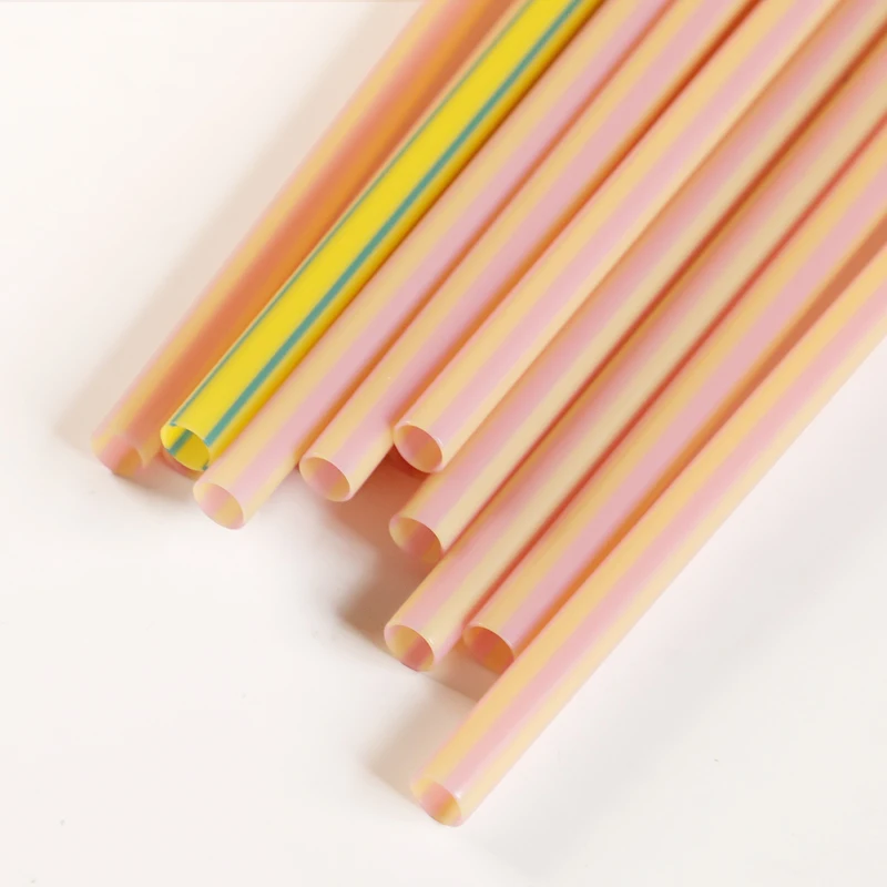 plastic 10mm reusable sucking straw, 40oz tumbler tritan straw,  stripes design on straw