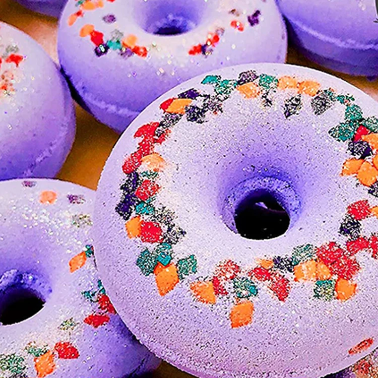 Custom 100g Natural Donut Shape Bath Bombs Moisturizing Bath Fizzer