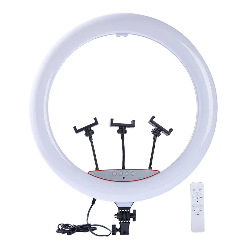 22 Inch 56cm Camera Light With Three Phone Holder 3 Levels Light Adjustable Crystal Led Ring Light
