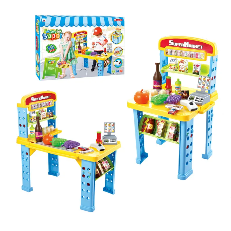 
wholesale New style Juego de simulacion de juguete grocery store play cash register machine playset for kids toy cashier 