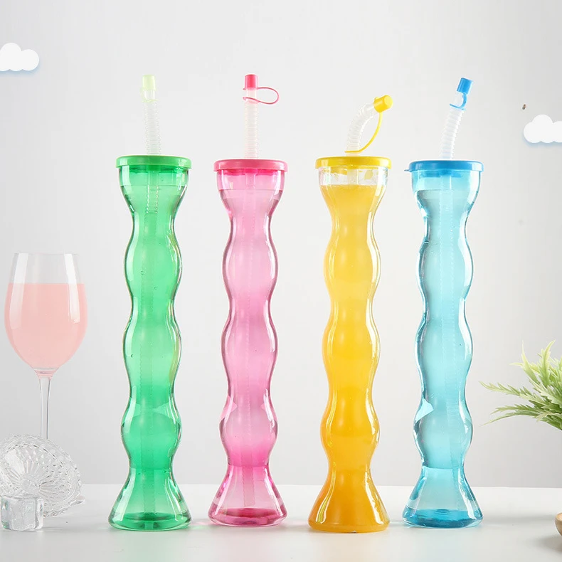 Cheap Plastic Bubble Shaped Long Neck Yard Cups Drinking Vasos De Plstico Para Nios Long Plastic Cup Container