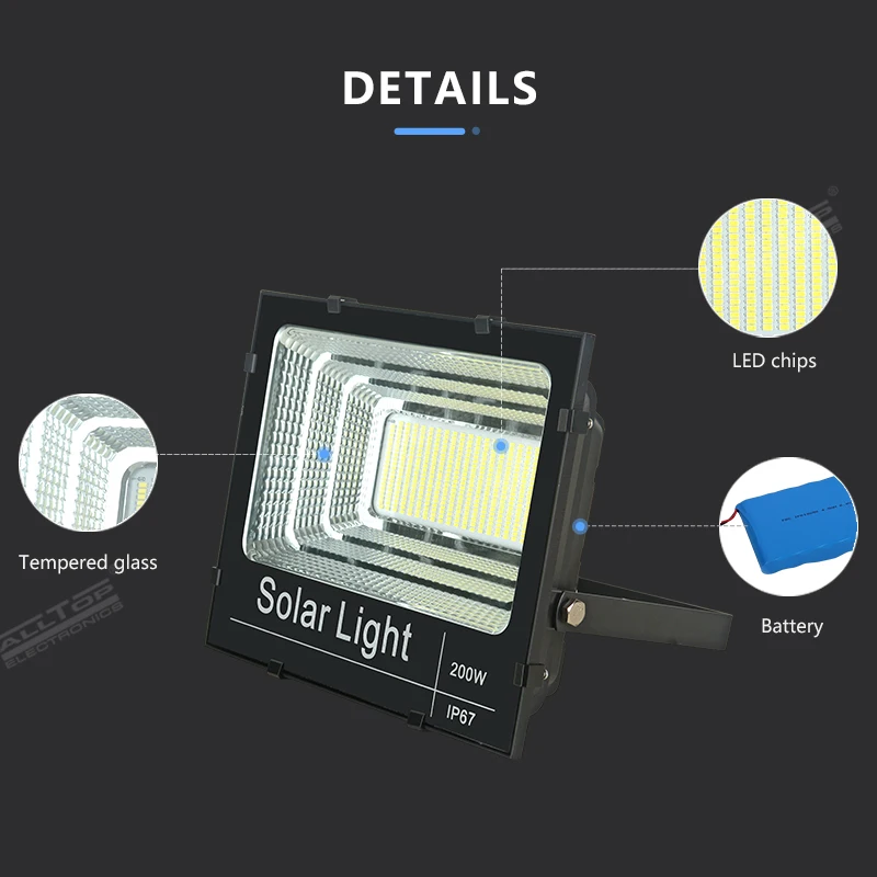 
ALLTOP Ip65 Waterproof Portable 25w 40w 60w 100w 200w 300w Outdoor Rechargeable Led Flood Light Spot Light 