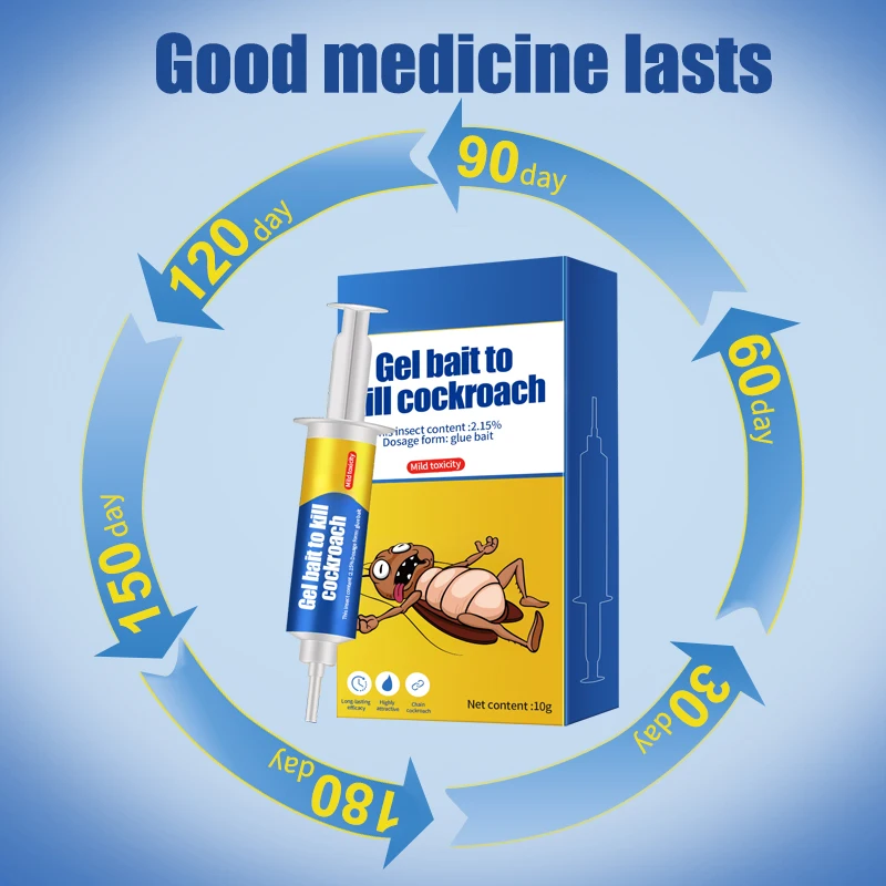 Customized 10 gram tubes of cockroach bait syringes Cockroach gel bait kills hidden cockroaches