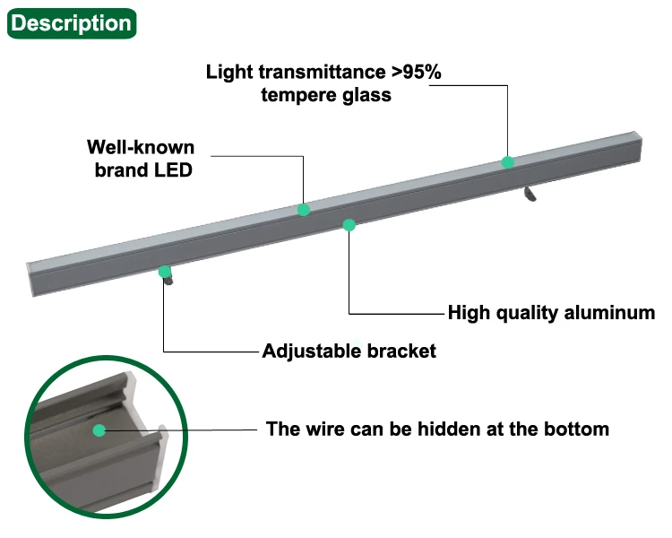 Newly designed high quality LED lighting tube 15W RGB RGBW Outdoor waterproof IP66