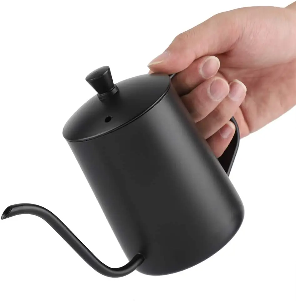 350ml Anti-scalding  Black Coating Thermos Arabic Tea Pot Gooseneck Coffee Pour Over Kettle