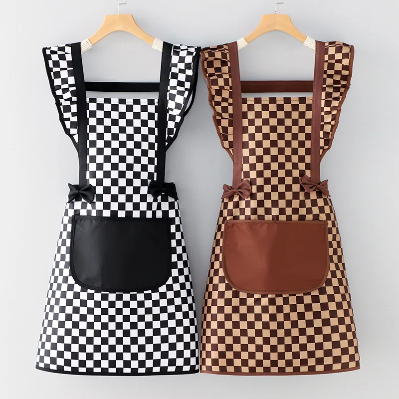 Waterproof Apron Chef Aprons for Women with Adjustable Bib Apron for Dishwashing Cooking Kitchen