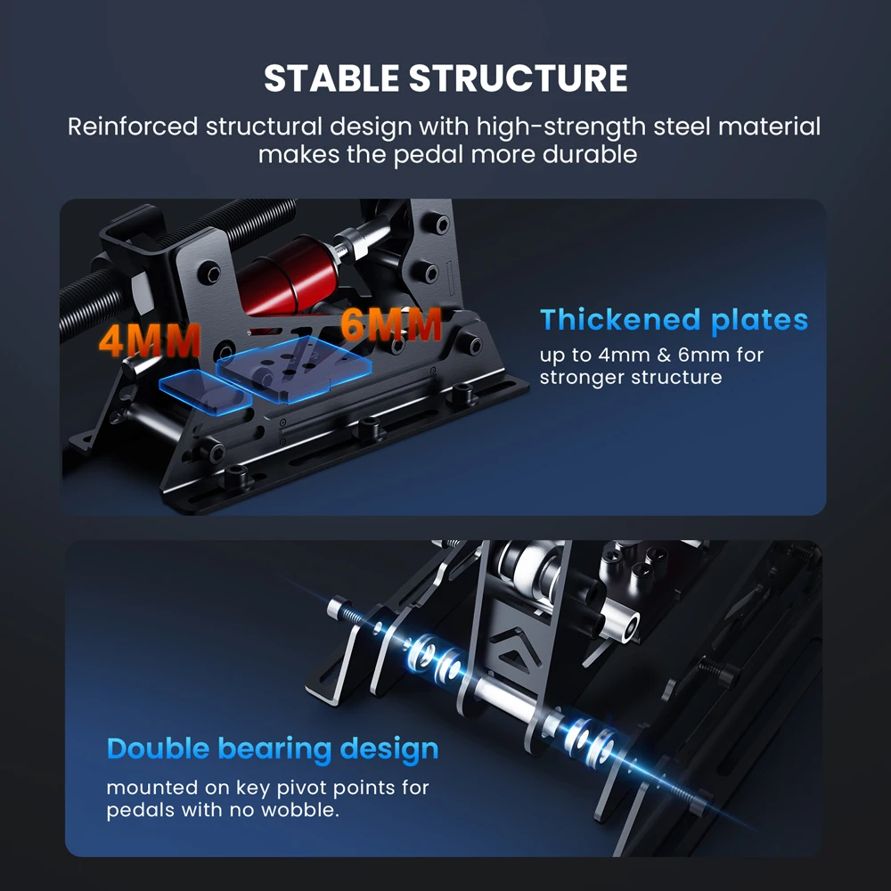 SIMSONN Brand New Black-PRO X P2-H2 PC Game Pedals High Stability Sim Racing Game Pedals with Adjustable Sensitivity