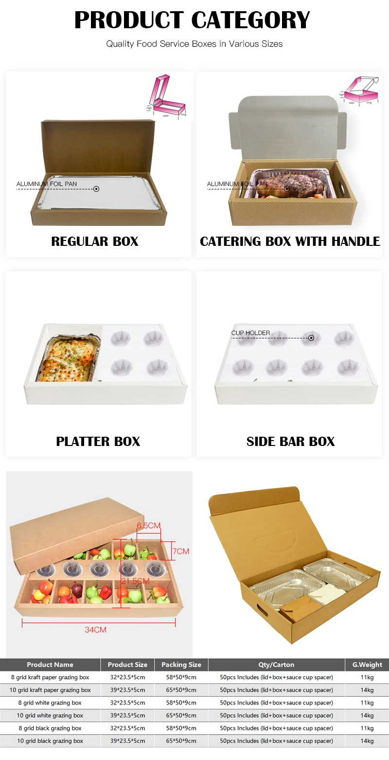 White Corrugated Picnic Pop Up 50Cm Tray Food Packing Catering Box Cardboard