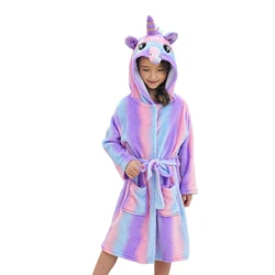 Thickening Warm Cochair Coverirls Patowel Hot Sale Winter Fleece Robe Plush Girls Bathrobes Printed Design OEM Service Support