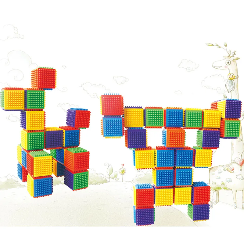 Enlightenment building blocks toys kids desktop DIY interlocking building block set plastic cube building block