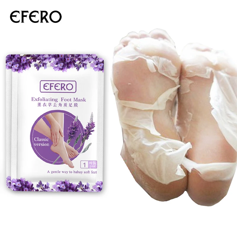 Foot Care EFERO Organic Lavender Foot Mask Peeling Exfoliating Feet Mask Exfoliating Socks Feet Peel Mask