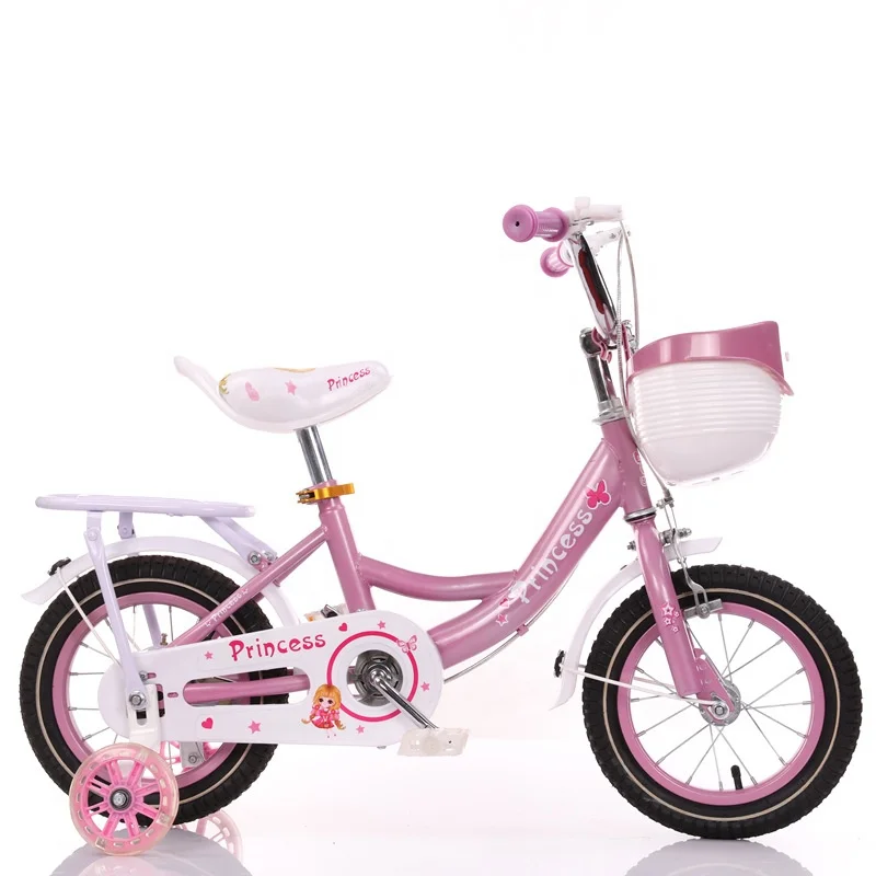 factory direct bikes wholesale child outdoor sport bicycle lovely princess style prize gift kids 4 wheel bike with back seat