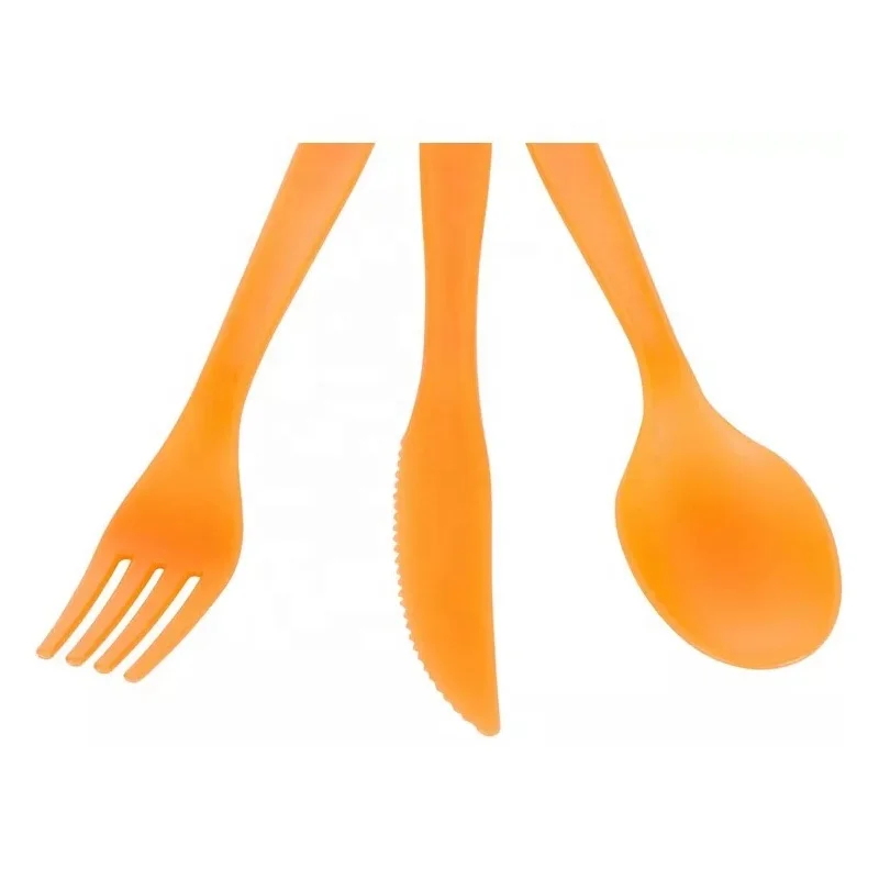 Camping Dinner Set Camping Tableware Set Reusable Plastic Forks Spoons and Knives Tableware Travel Plastic Cutlery Set