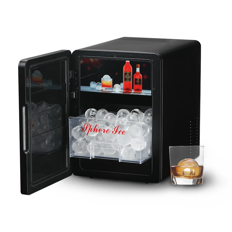 Automatic Commercial Round Ice Maker Machine Countertop Stainless Steel Energy Saving Sphere Ice Maker For Whiskey