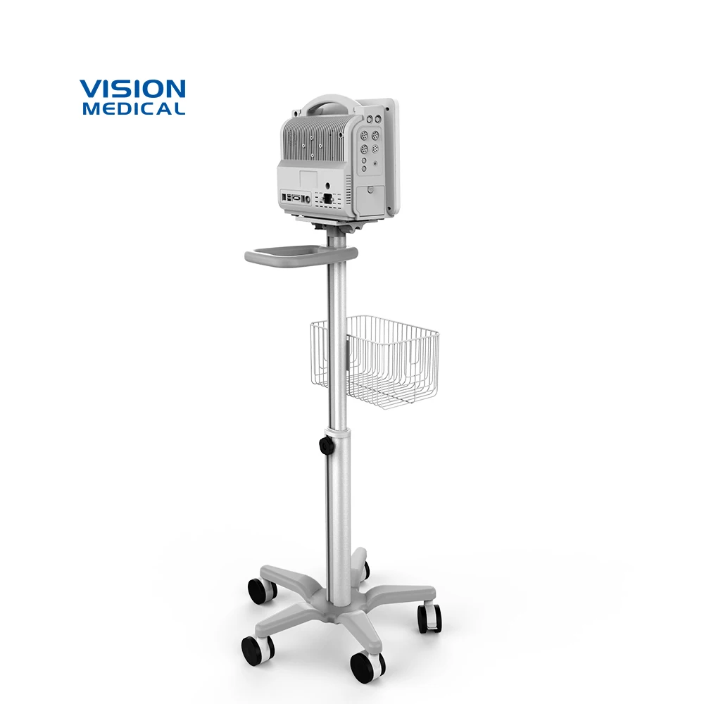 manufacturer medical monitor cart with basket hospital mobile trolley for ecg portable cart emergency cart