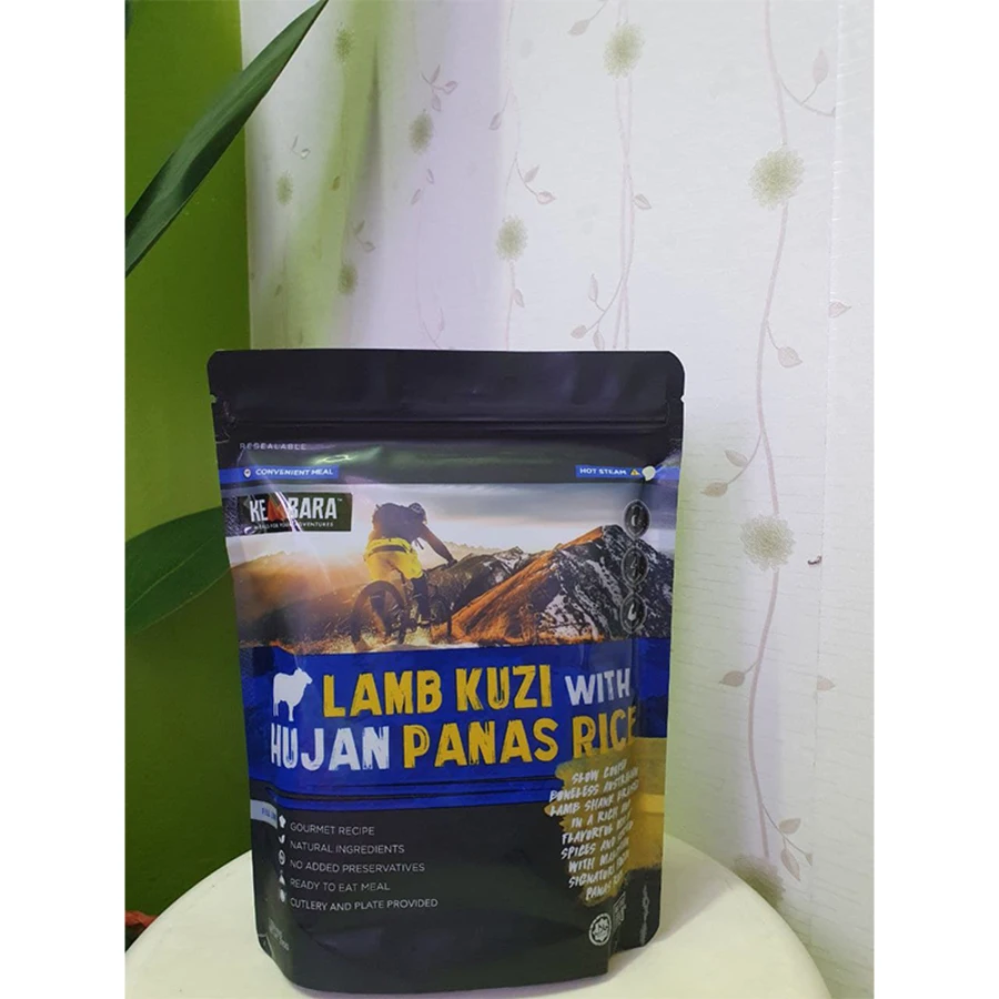 High Quality Kembara Meals Lamb Kuzi With Hujan Rice Comes with Heavy Duty Cutleries Set Includes Coconut Milk and Palm Oil