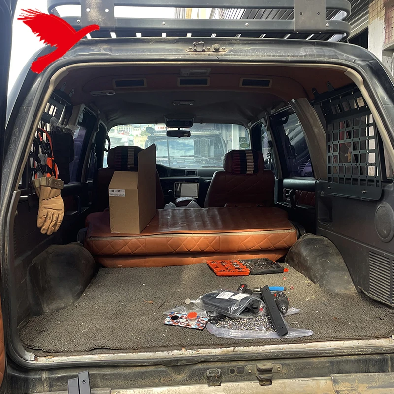 Car Accessories Rear Boot Trunk Side Window Luggage Storage Organizer Hanging Panel Kit For Toyota Land Cruiser LC80 1998-2005