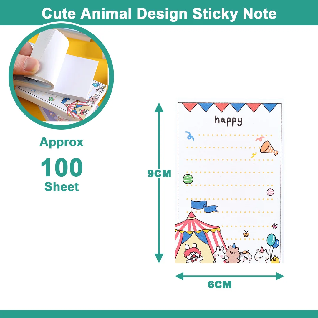Cute cartoon bunny memo notepad this student notebook sticky note can be torn unlimited repeat paste message notepad