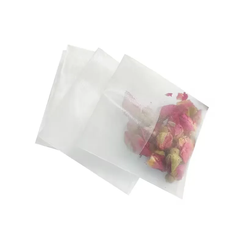 Pyramid Tea Bag Biodegradable Triangle Mesh Drawstring Handle for Food & Coffee for Print Industry with Label