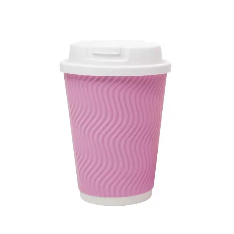 Wholesale 8oz 12oz 16oz Disposable Double Wall Coffee Paper Cups Customized Hot Coffee Paper Cup