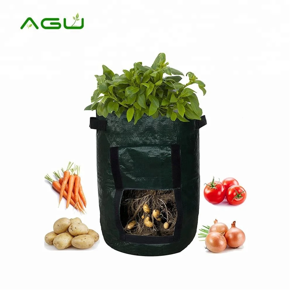 Grow Bag Large Planter Garden Strawberry Vegetable Potato Plant Grow Pots Mushroom Grow Bag with Flap and Handles