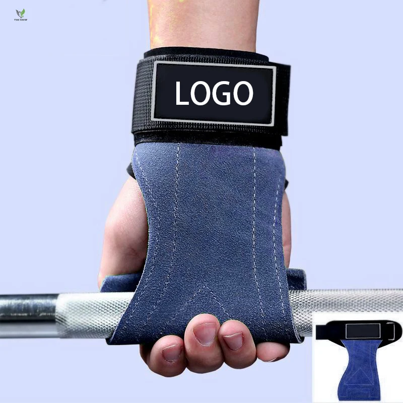 Premium Silicone Padding Protect Palm Hand Lifting Grip Pad Gym Adjustable Wrist Straps for Weight Power