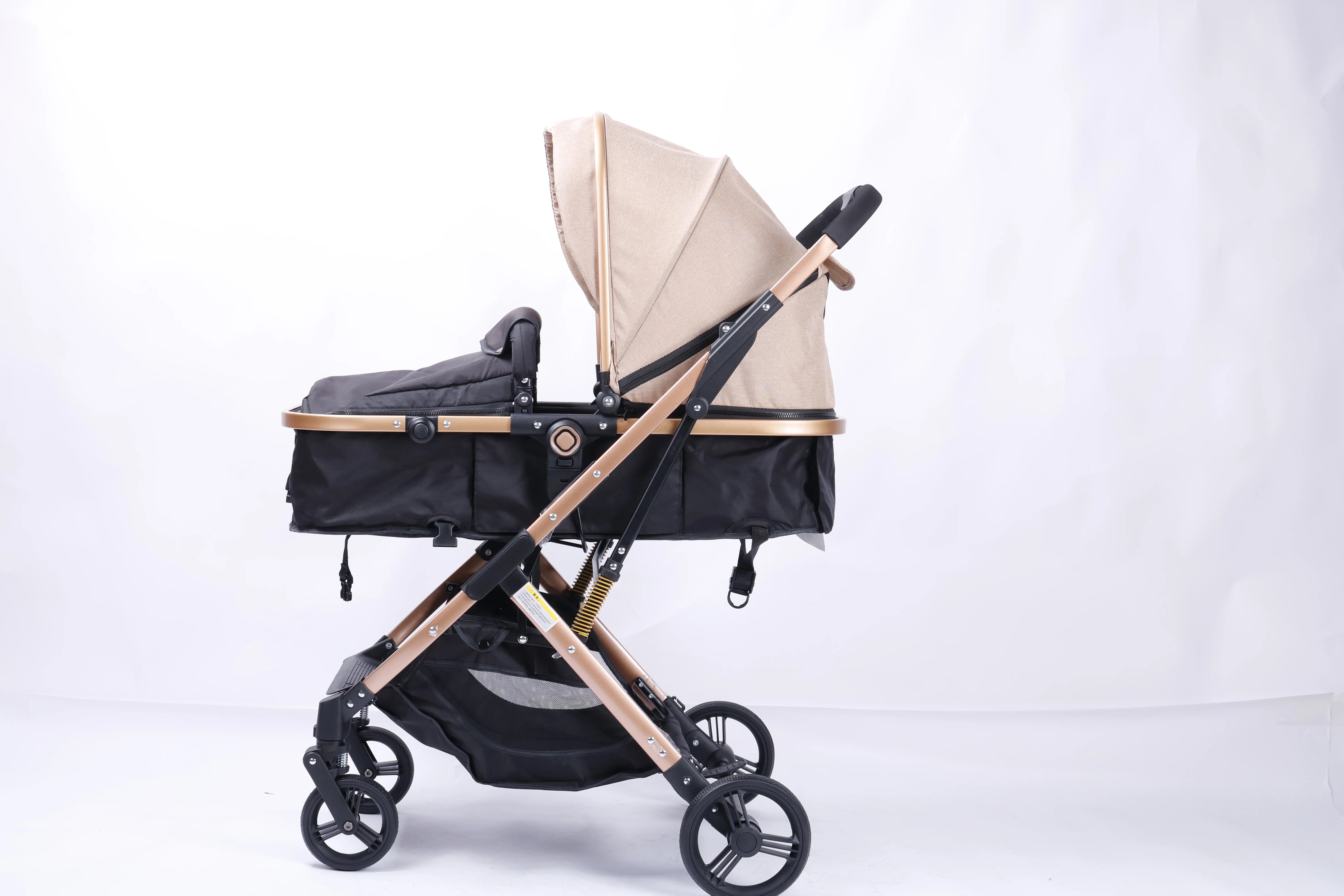 Luxury 3 in 1 travel system baby pram manufacturer lightweight baby stroller with safety basket