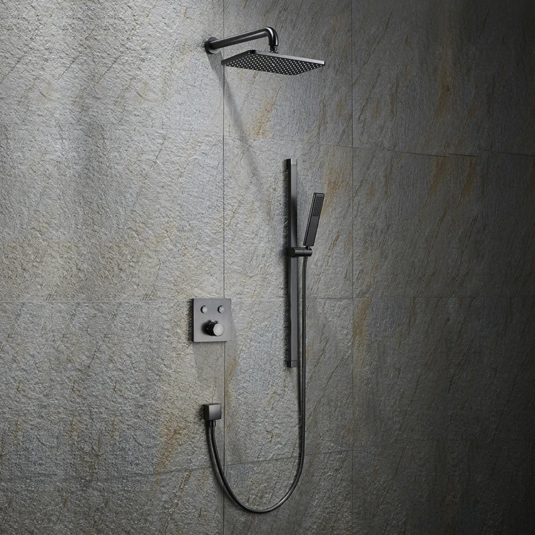 Concealed Rainfall Shower Head System Bathroom Rain Mixer Shower System Set