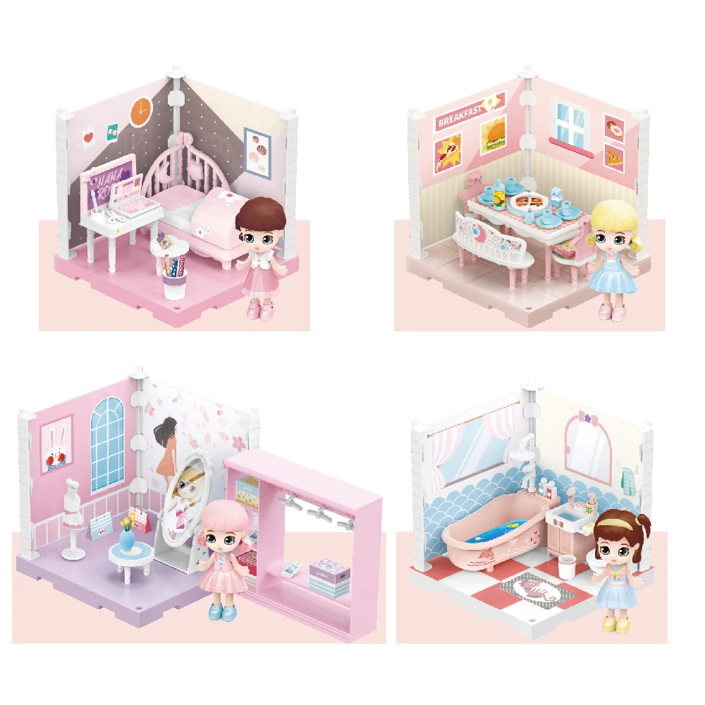2022 New Product Hot Sale Doll House Toys For Kids Girls Miniature Dollhouse Indoor And Princess Doll Plastic Play House