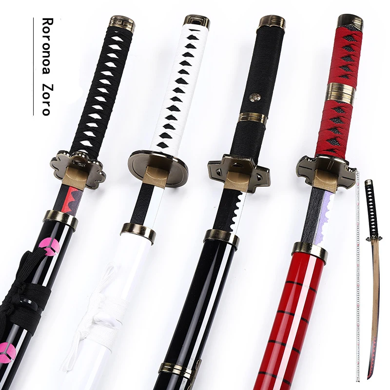 Anime One Piece Roronoa Zoro Law 104cm Cosplay Props Yama Demon Sword Wooden Teens Toy Weapon Ninja Japanese Katana Boy Gift