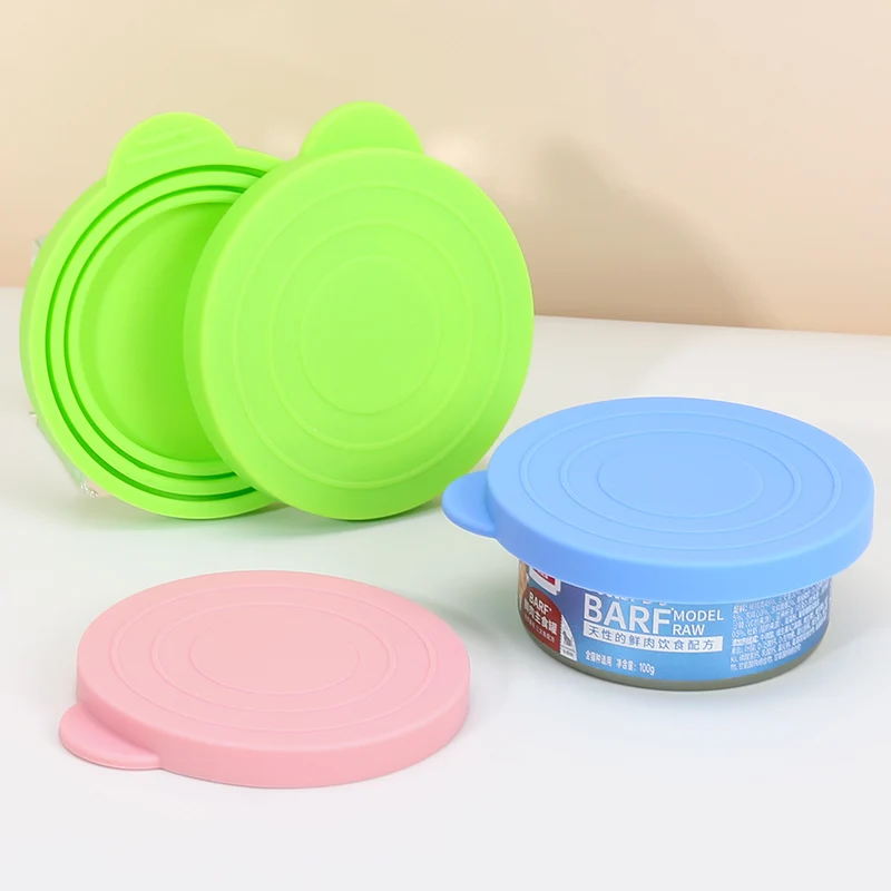 Portable Universal Reusable  Storage Container Silicone Dog Cat Canned Lid Pet Food Storage Fresh-Keeping Can Cover Lid