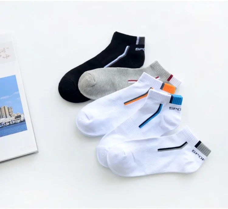 Wholesale men Summer black white grey socks cheap crew sports socks business short tube breathable socks