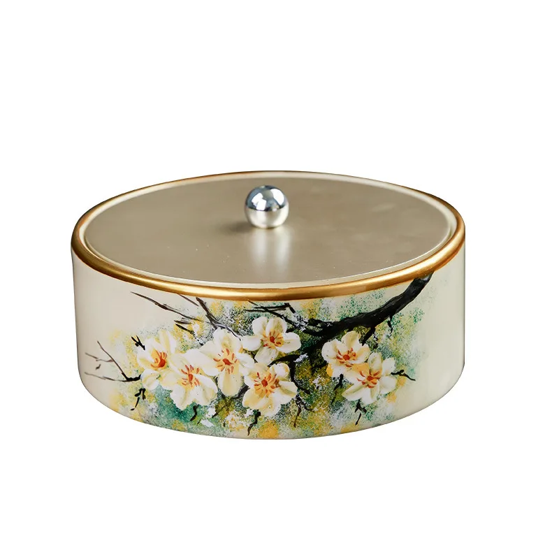 Hand-Painted Ceramic Nut and Dried Fruit Table Decoration for Living Room Coffee Table or Hotel Box Ornaments Accessories