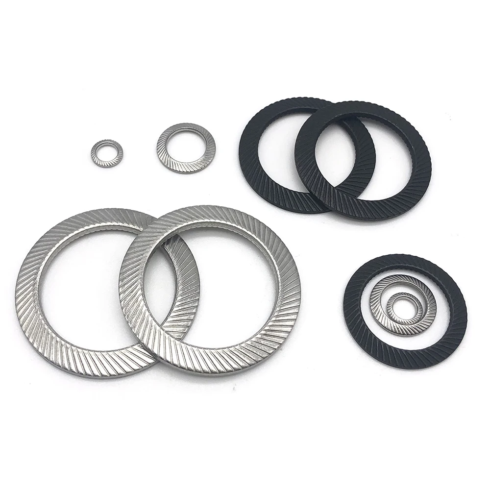 High quality stainless steel locking gasket 1/4 3/8 5/16 knurled plain washer anti-slip washer Factory