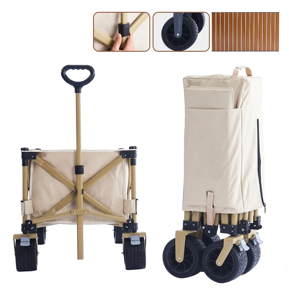 Hot seller Portable Folding Trolley Beach Wagon Folding Beach Wagon
