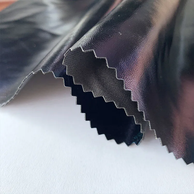 China leather Laser pu leather  Rainbow glitter fabric Transfer film leather