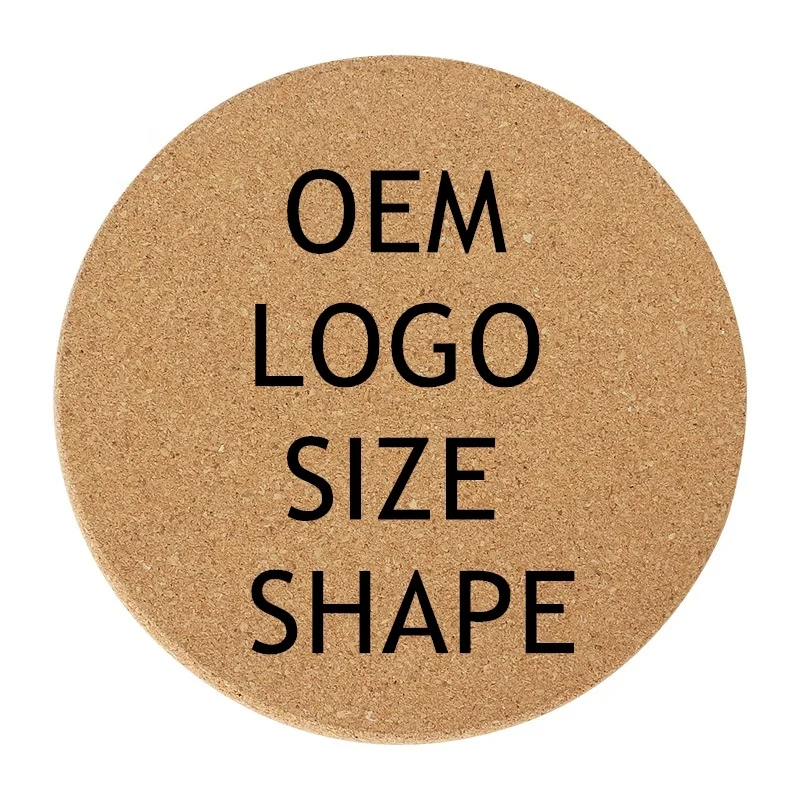OEM Factory Price Custom Logo Size Shape Cork Coaster for Drinks Sublimation Coaster