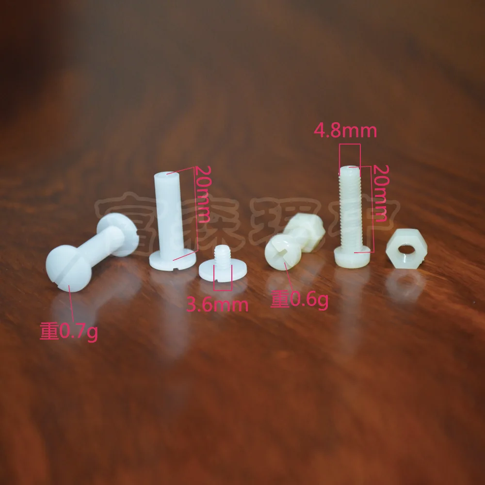 Wholesale Chicago Screw Plastic Binding Screws Black White Clear 3mm 55mm Decorative Screw for Hardware Machine Tornillos