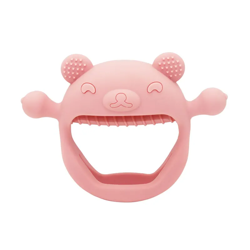 0 6 Months Bear Handheld Teether Toy Silicone Baby Chew Toys Teether For Kids For Infants