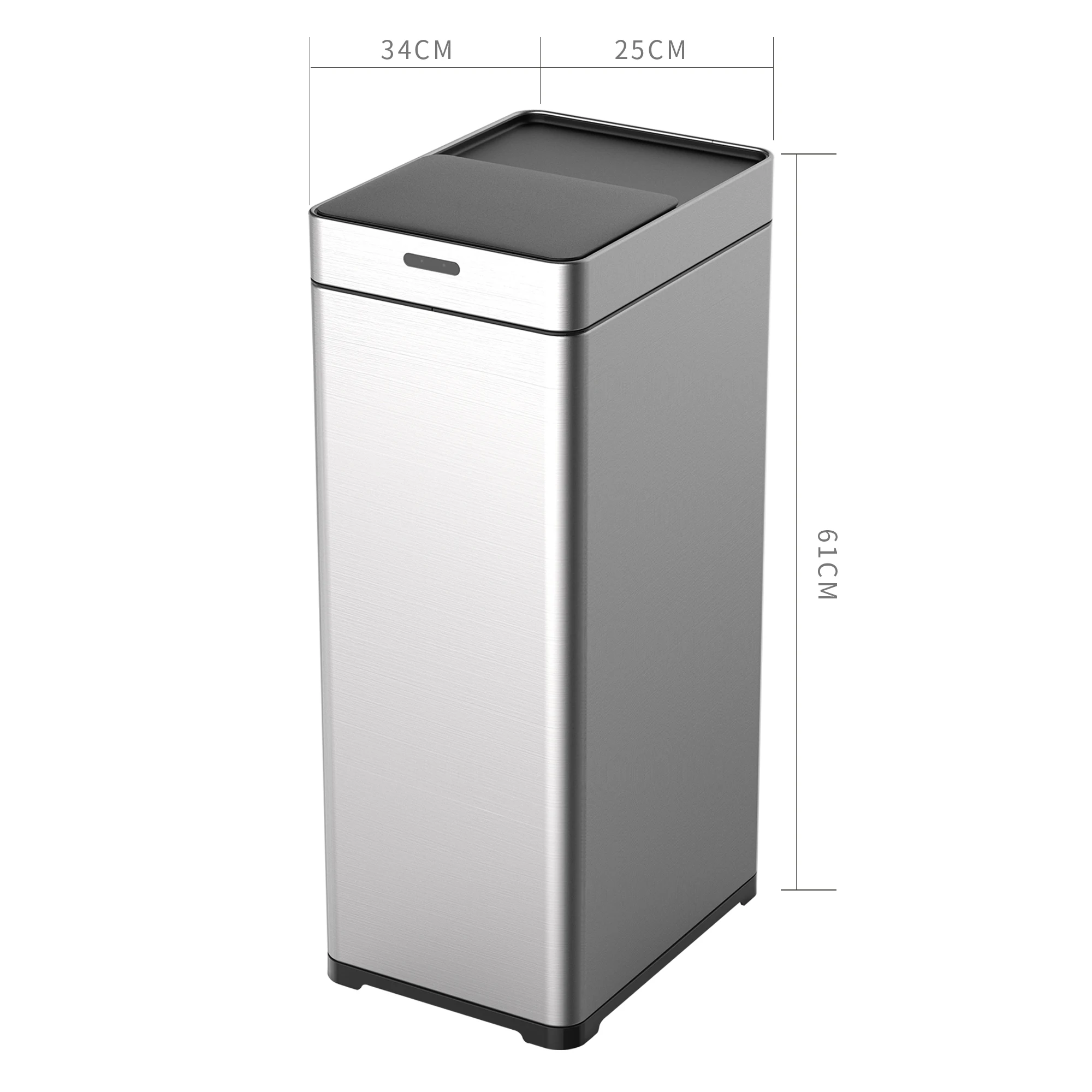 42L 11Gallon Plastic Lid Smart Dual Dustbin 42L Stainless Steel Sensor Bin with Smart  kitchen bins