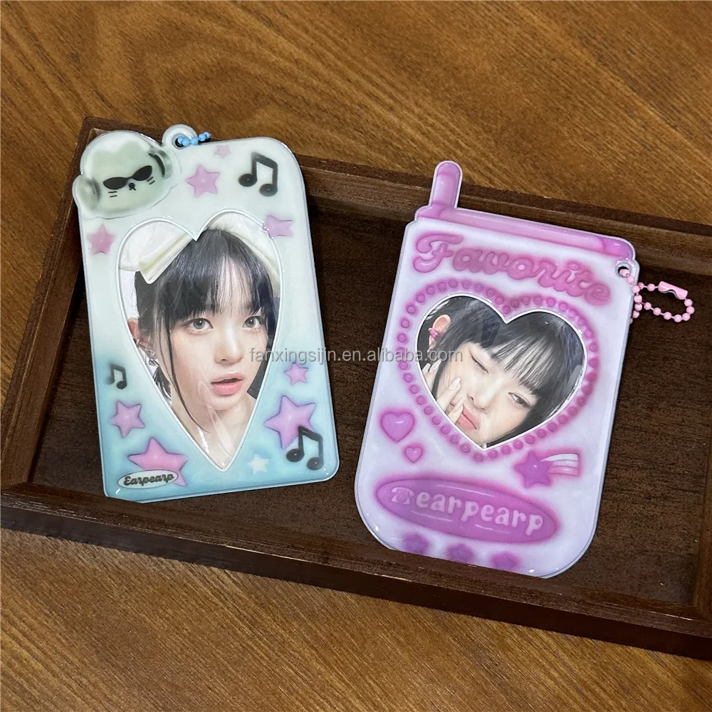 Заводской маленький держатель для фотокарт MOQ PVC Kpop Custom PhotoCard брелок