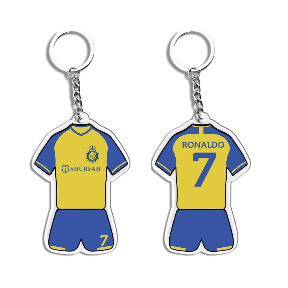 Manufacturers wholesale Football Club  Acrylic Cristiano Ronaldo t-shirt key chain Football Jersey Keychain Gift