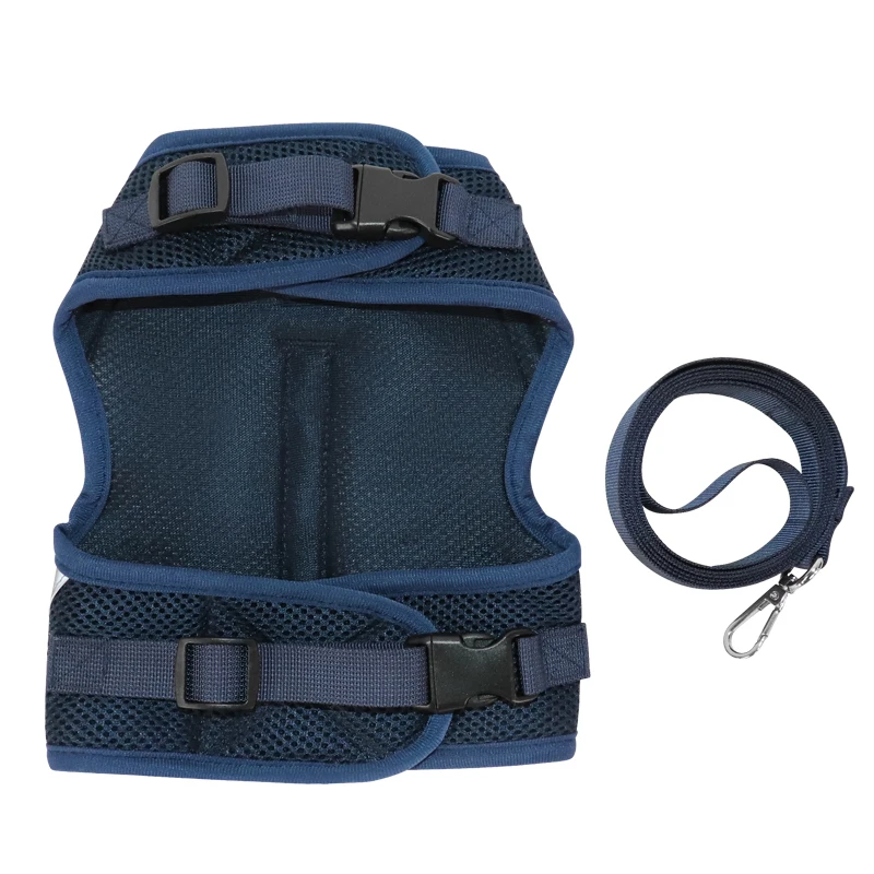 Pet travel adjustable cat vest wire custom mesh cat harness escape proof cat harness and leash set for walking
