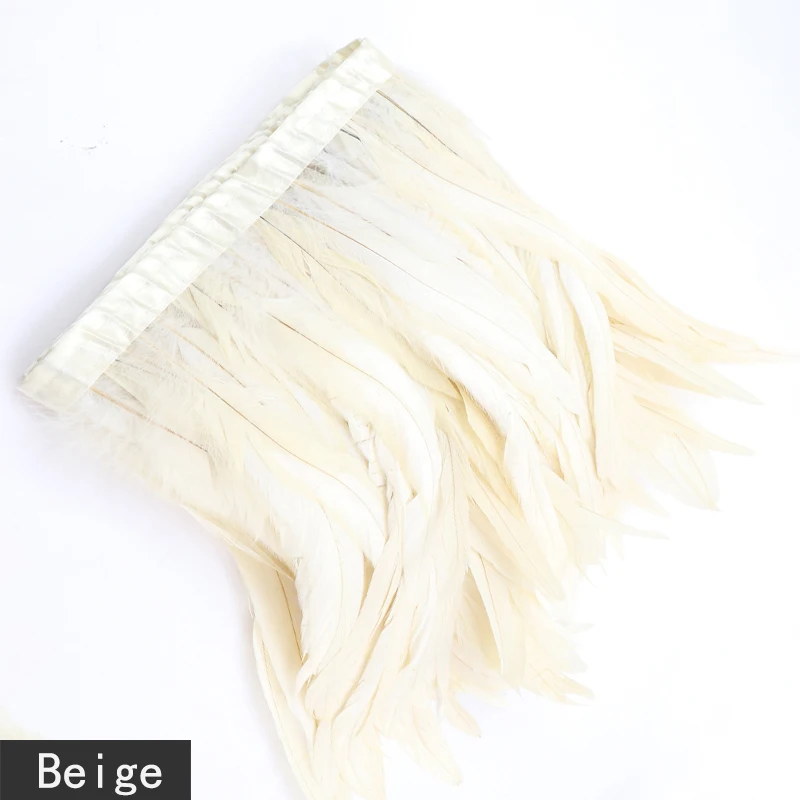 Manufacturer Decorative rooster plumas feather bleached and dye blue materia Carnival tone color coque tail fringe trim