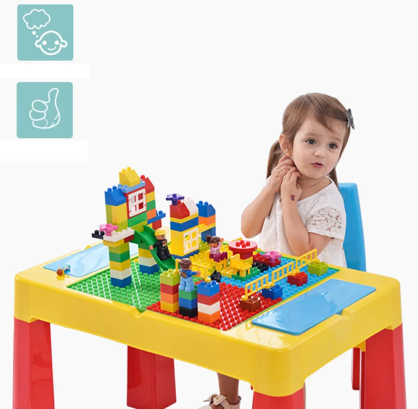 MH212 MXHAPPY Multifunctional Lego Block Desk Table Chair Wholesales Factory Manufacturer Baby table Kids Table