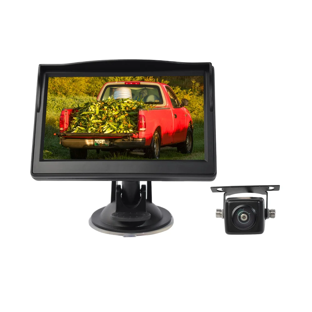 AHD Backup Rearview Camera 5 Inch Car IPS Monitor Camera System Reversing Aid